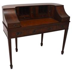 Antique Sheraton Style Mahogany Carlton House Desk