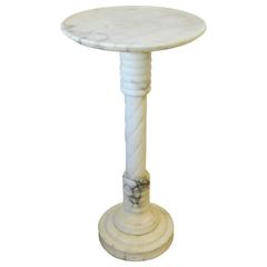 Italian Modern White and Black Marble Side Table