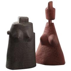 Pair of Abstract Sculptures in Resine in the Style of Max Ernst 7