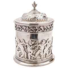 19th Century Victorian Elkington Biscuit Barrel/Cookie Jar, 1875