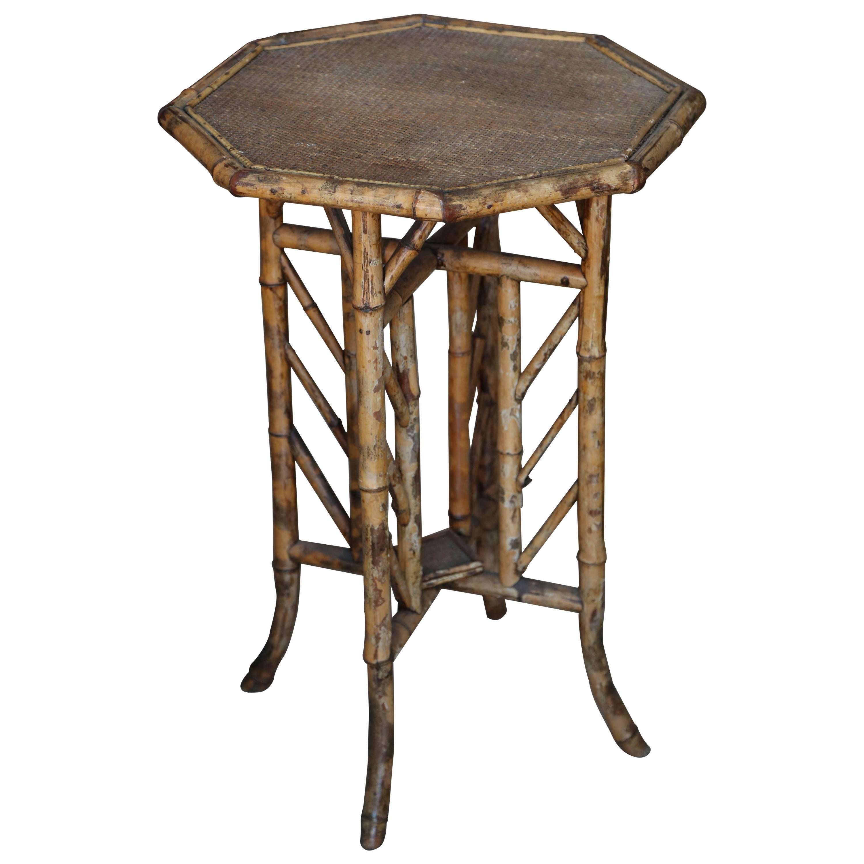 19th Century English Bamboo Side Table