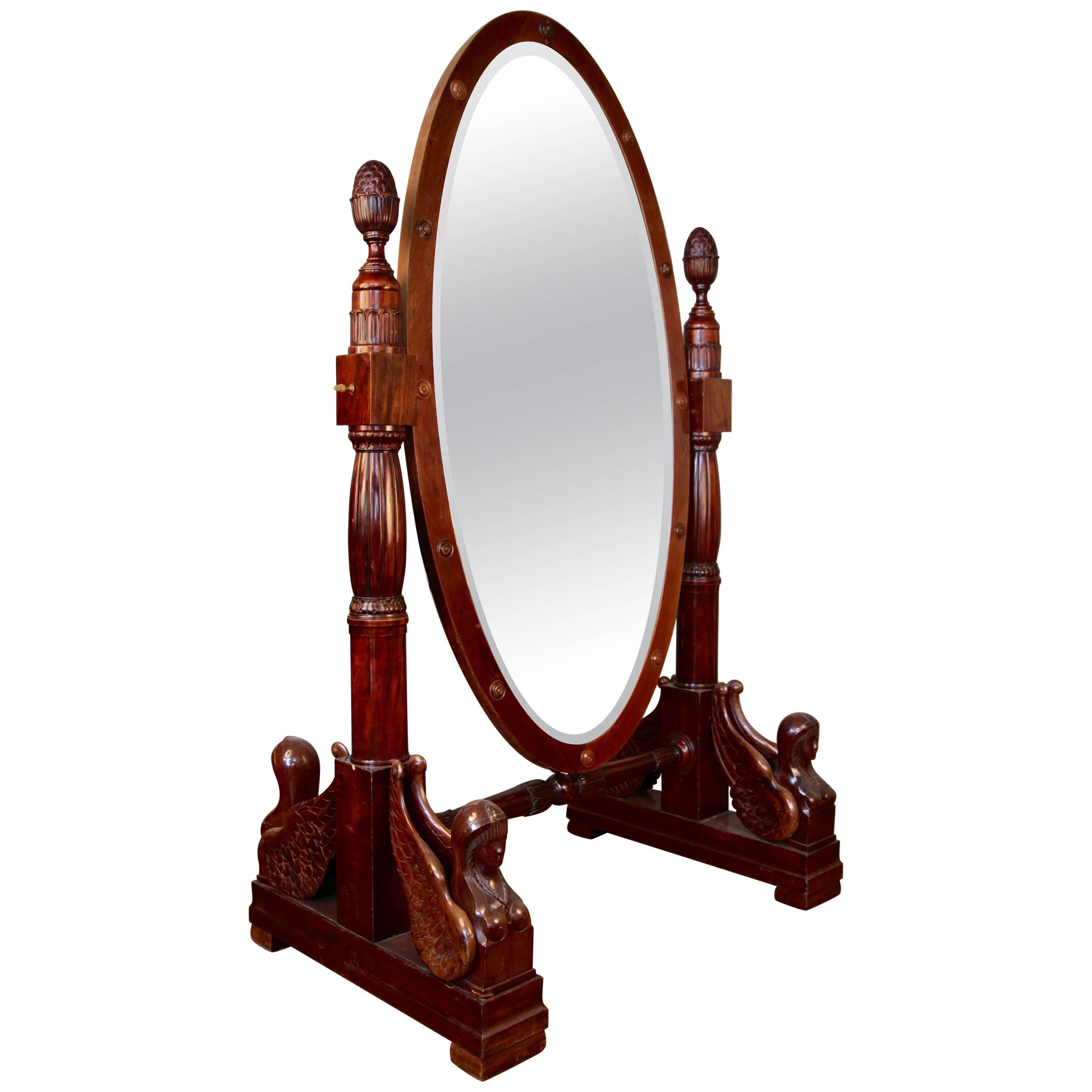 19th Century Italian Cheval Mirror For Sale