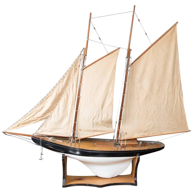 Vintage Schooner Model Sail Boat "Patsy-Ann" For Sale