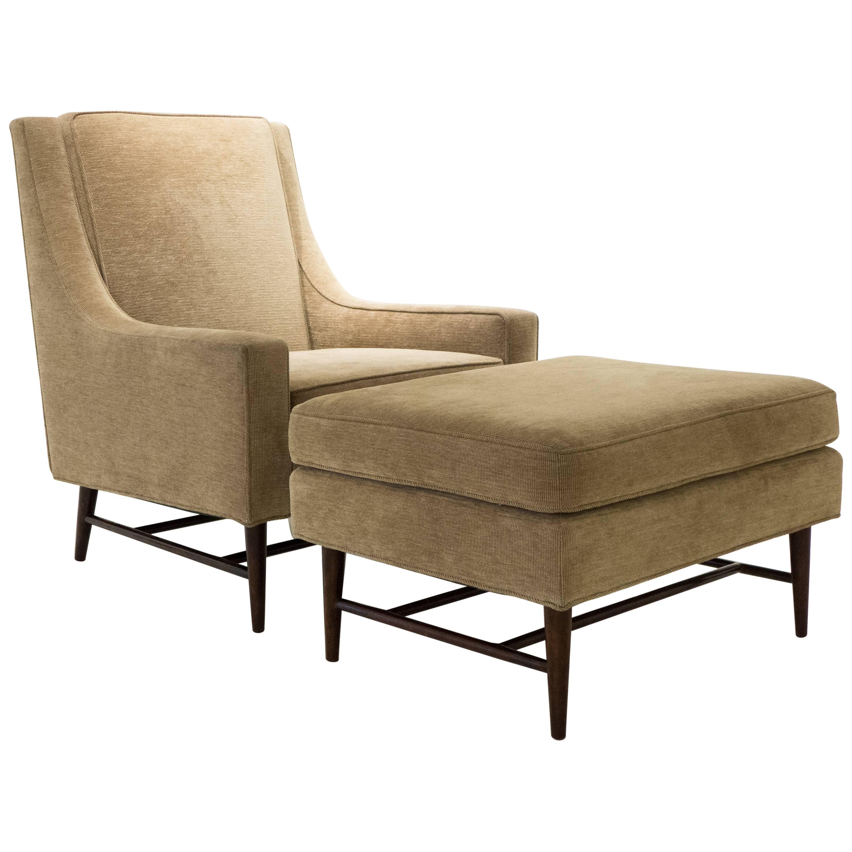 Harvey Probber Lounge Chair with Ottoman