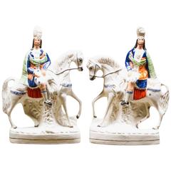 19th Century Staffordshire Hunters