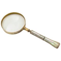 20th Century Edwardian Mother-of-Pearl Handled Magnifying Glass, circa 1900