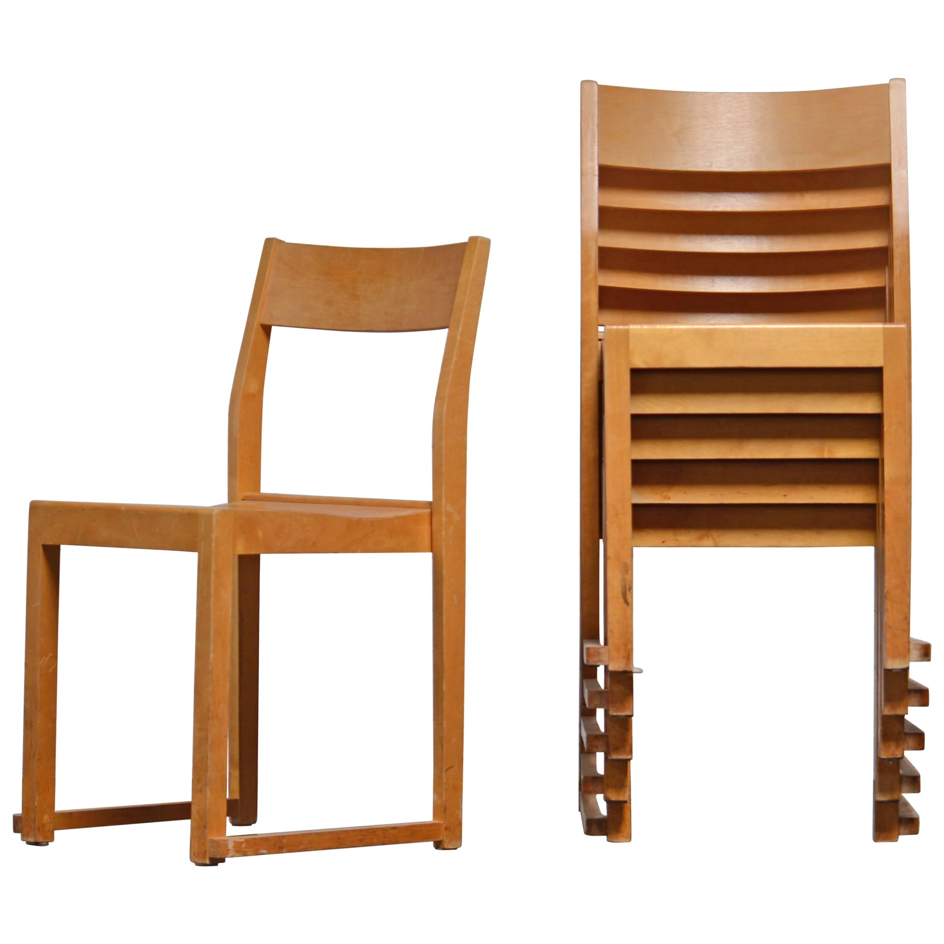 Sven Markelius Six Stacking Chairs, Bodafors, Sweden, 1931 For Sale
