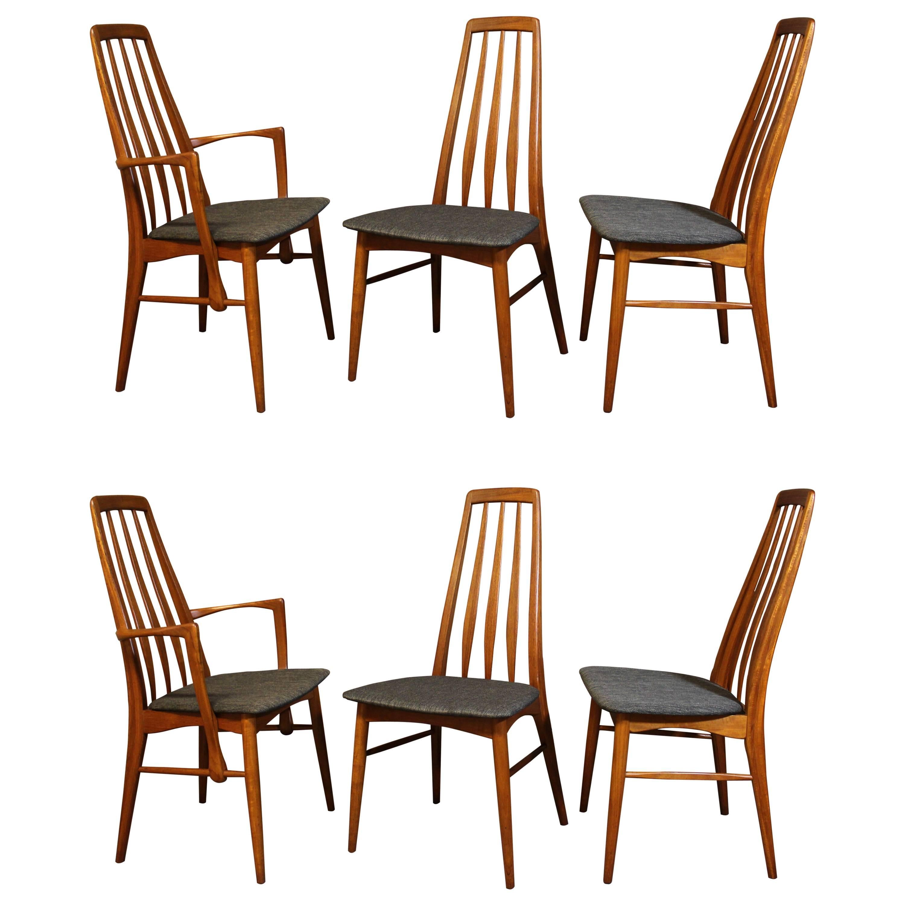 Set of Six Danish Teak "Eva" Dining Chairs by Niels Koefoed for Koefoed Hornslet