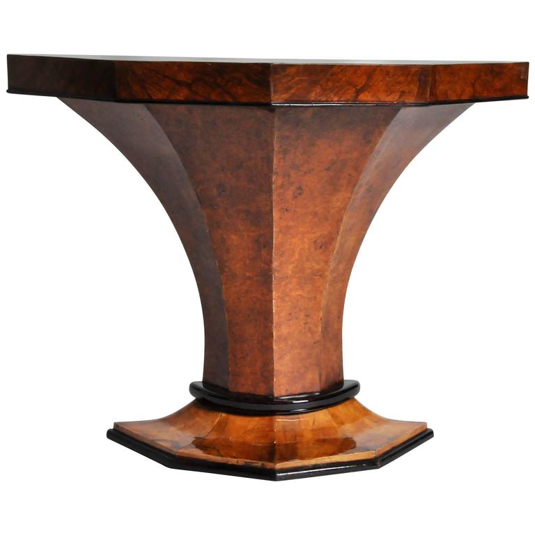 Art Deco Pedestal Console Table For Sale at 1stdibs