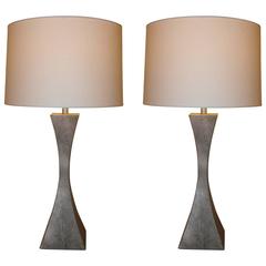 Pair of Mid-Century "Corset-Waist" Table Lamps