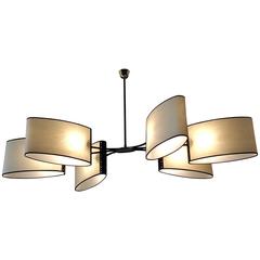 French Six-Light Chandelier, Style of Maison Arlus, late 20th Century