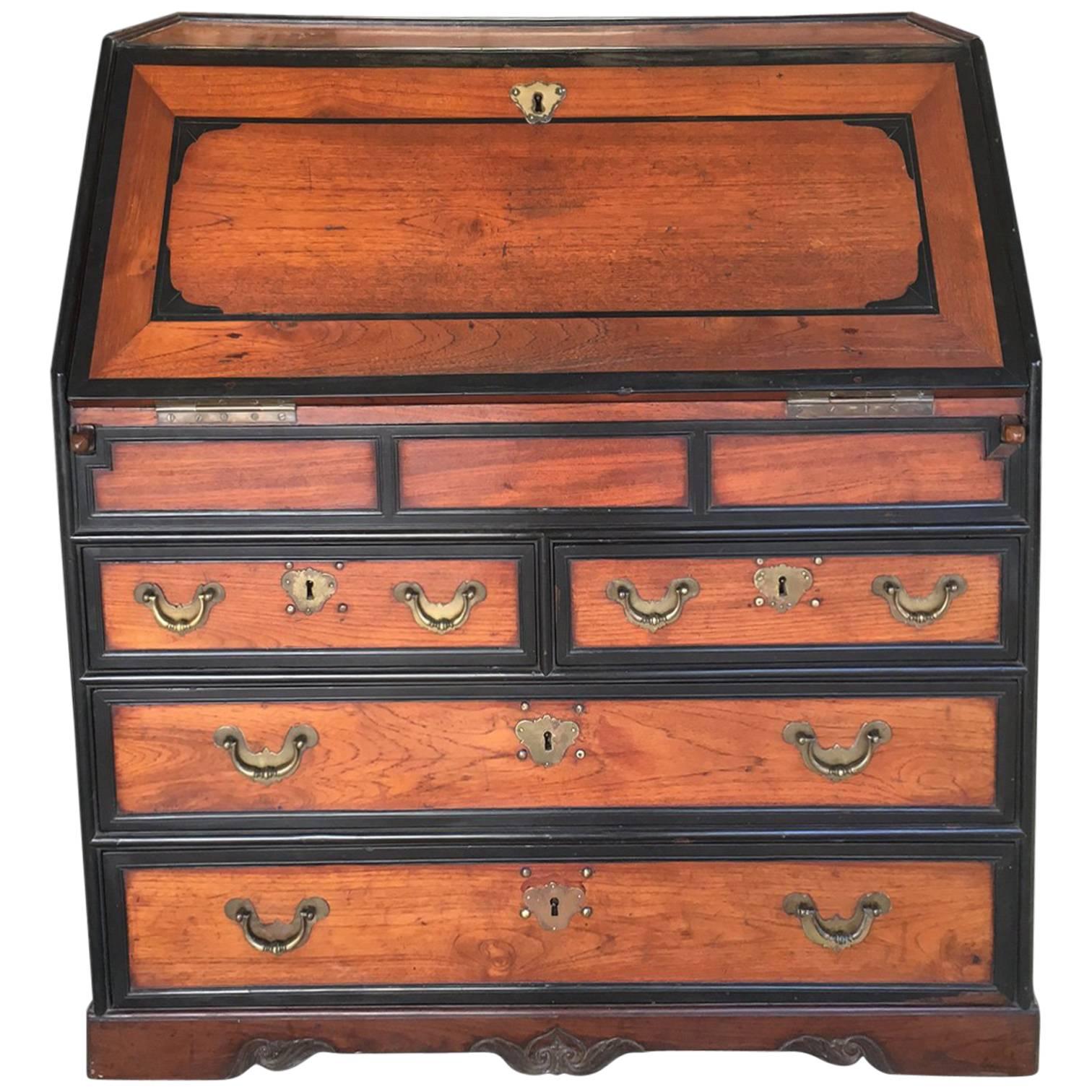 Very Fine Quality Anglo-Indian Secretaire Desk For Sale