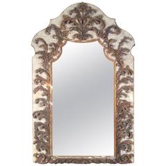 Monumental Antique Wall Mirror with Italian 17th Century Carved Details