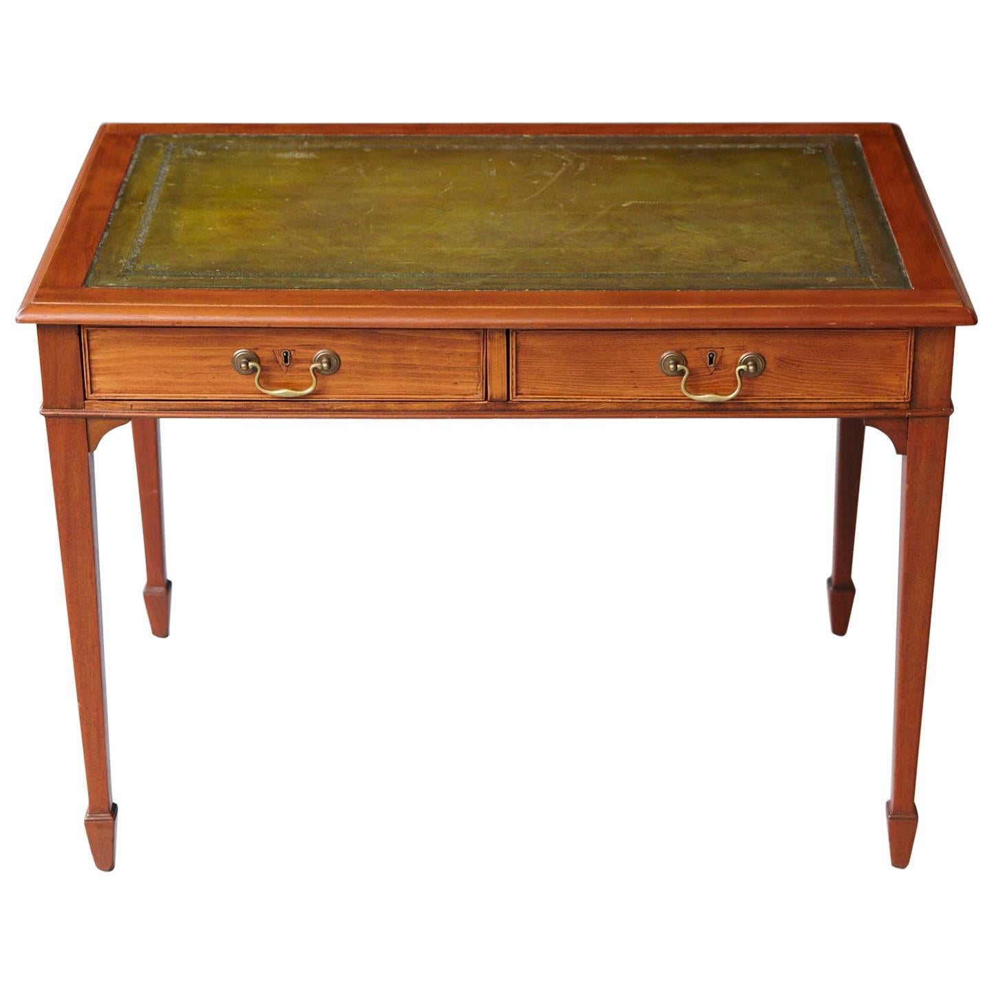French Neoclassical Style Walnut Leather Top Desk