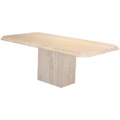 Used Travertine Marble Dining Table, 1970s