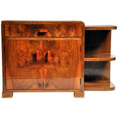 Art Deco Side Chest with Drawer and Shelves 11