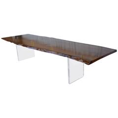 Large Organic Wood Top Dining Table