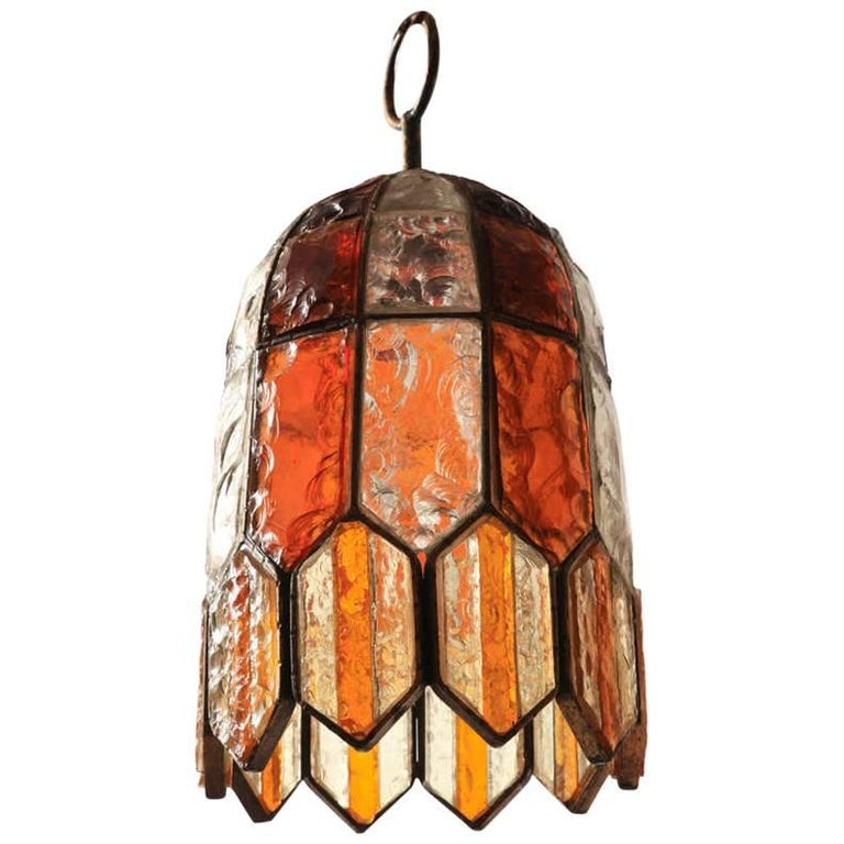 Brutalist Murano Multi Colored Glass Chandelier Pendant Lamp 1970s Brutalist Murano Multi Colored Glass Chandelier Pendant Lamp 1970s For