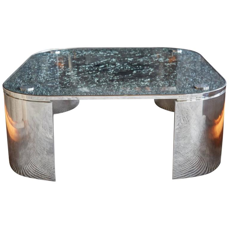 Crackled glass coffee table outlet