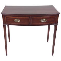 George III Mahogany Bow Fronted Two-Drawer Side Table