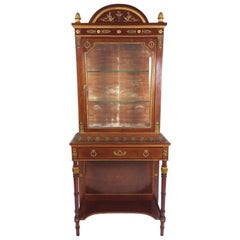 Early 19th Century French Empire Mahogany Display Cabinet on Stand