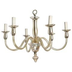 Six-Arm Pale Amber Murano Glass Chandelier 3