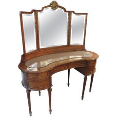 Antique Louis XVI Style Parcel-Gilt Vanity with Chair
