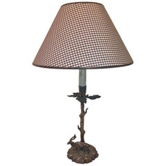 Vintage Mid-Century French Provincial Metal Table Lamp with Deer Figure