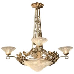 French Art Deco Chandelier Signed by P. Maynadier