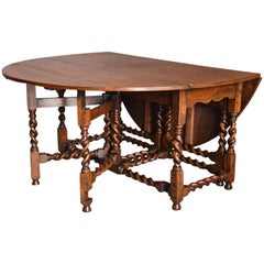 Large Late 19th Century Oak Double Gate Gateleg Table