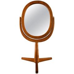 Hans-Agne Jakobsson Table Mirror of Oak, Sweden, circa 1960s