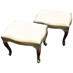 Pair of Late 18th Century Polychromed Stools