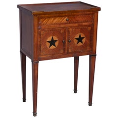 Small Antique English Walnut Commode with Inlay