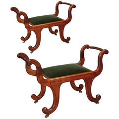 Pair of Regency Period Mahogany Window Seats 4