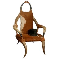 Antique 19th Century Large Bull or Cow Horn Armchair