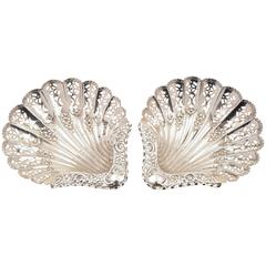 Antique Pair of 19th Century Victorian Silver Dishes, Sheffield, 1896