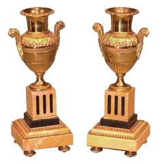 Pair of 19th Century Well Cast Ormolu Vases 11