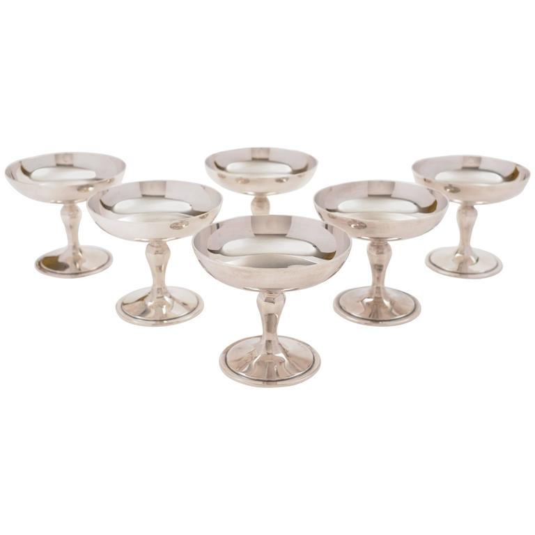 Set of Six Art Deco Ice Cream Dishes, Elkington, 1933 at 1stDibs