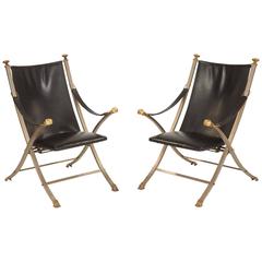 Maison Jansen Style Campaign Chairs 'Pair'