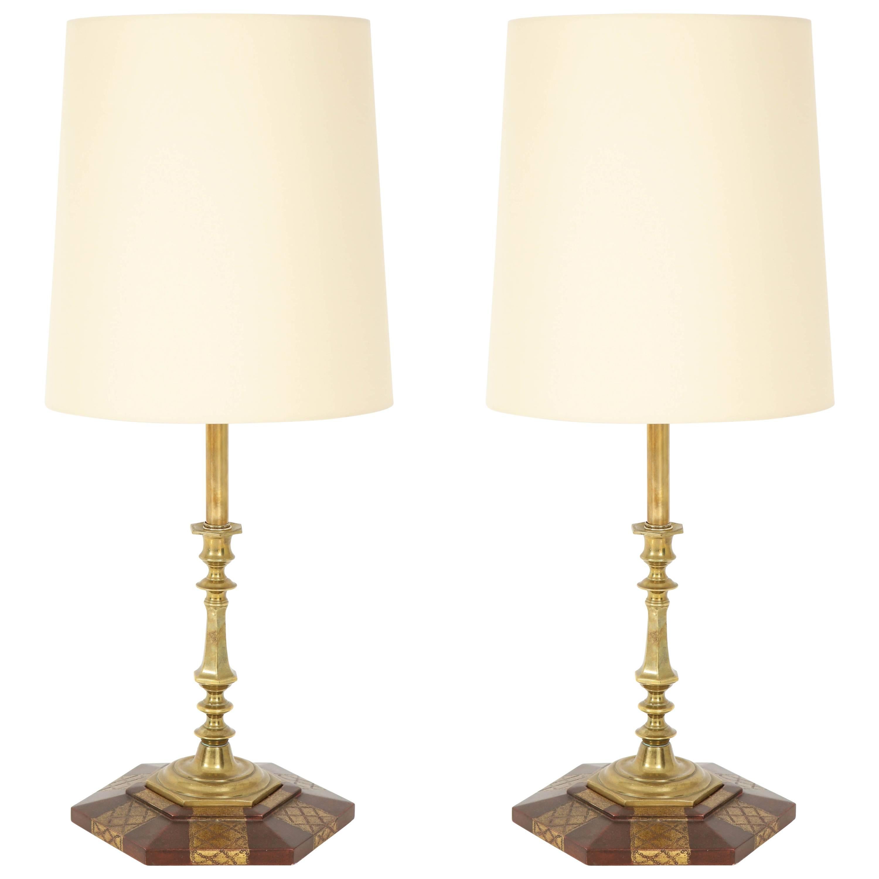 Pair of Candlesticks Fitted as Lamps