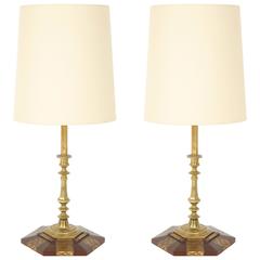 Pair of Candlesticks Fitted as Lamps
