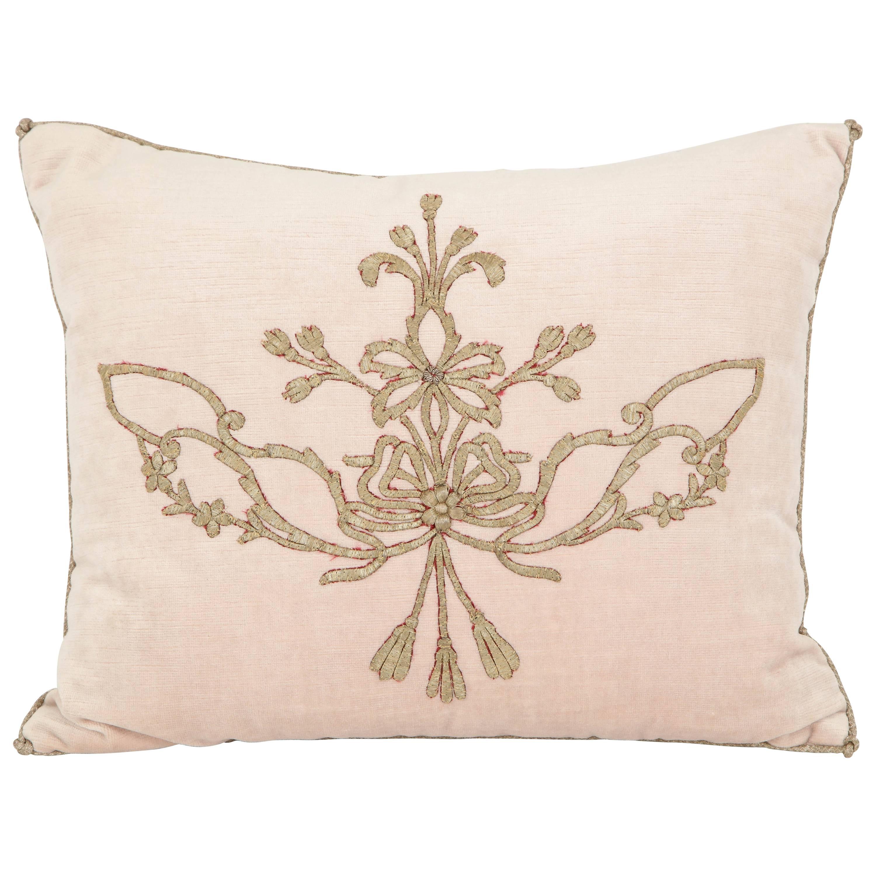 Pillow with Antique Embroidery