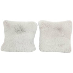 Pair of Gray Fur Pillows
