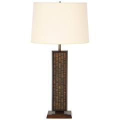 Tall Walnut Table Lamp