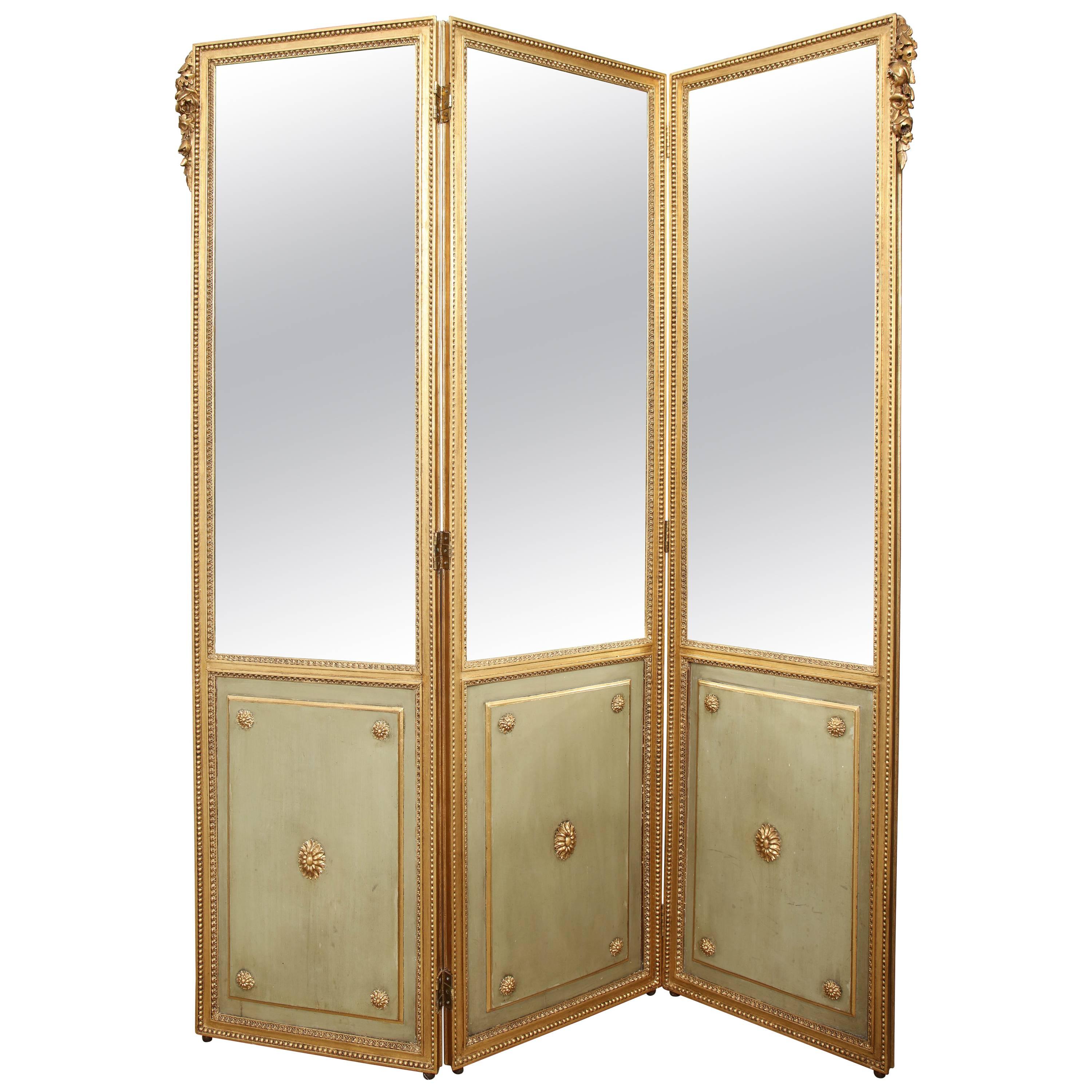 Louis XVI Style Three-Panel Screen For Sale