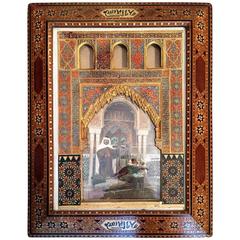 Late 19th Century Spanish Ispanic Alhambra Picture Miror Frame