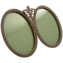 French Brass Double Photo Frame, circa 1920