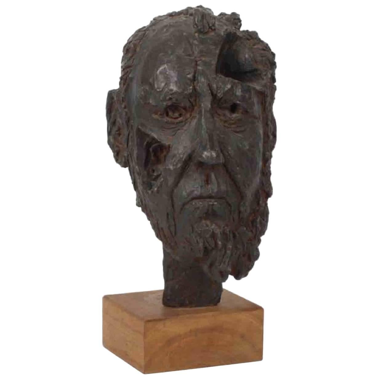 Drago Cherina Bronze Bust of Alexander Solzhenitsyn Dated 1974 For Sale