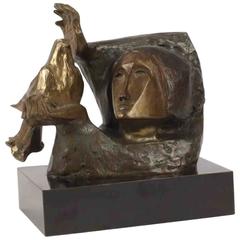 Girl with Dove Bronze Sculpture by Sunol Alvar La Paloma 4