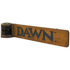 Vintage Nameboard from Yacht Dawn